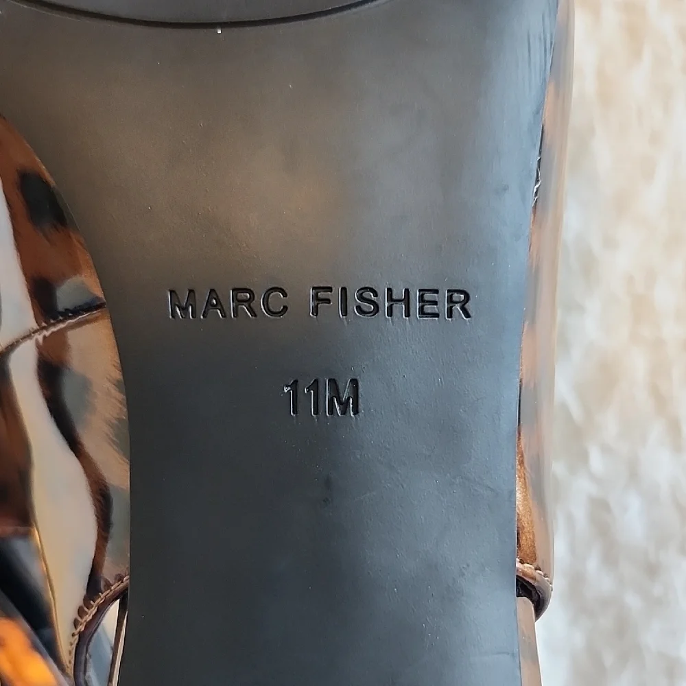 Marc Fisher Brown Leopard Print Heels - Picture 8 of 8